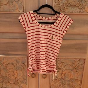Juicy Couture Red and White Striped Shirt